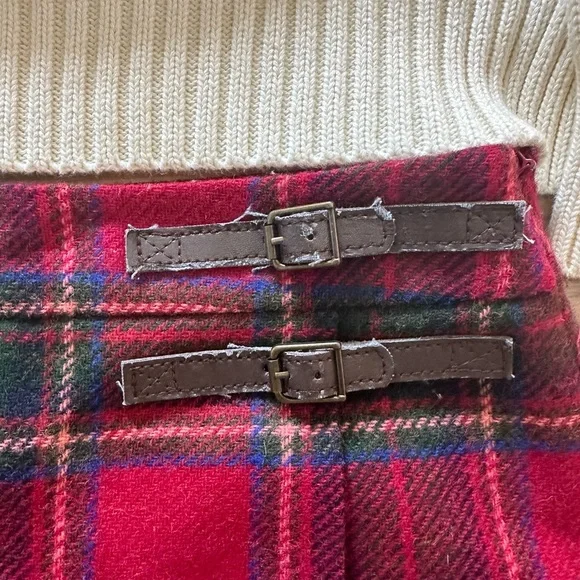 Boden Red Plaid Midi Skirt - Picture 3 of 6